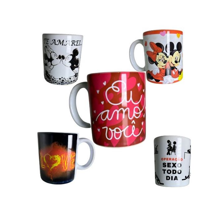 Caneca Romântica de Porcelana 325ml