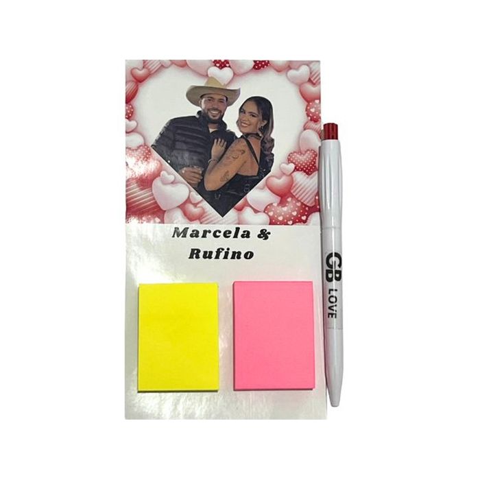 Imã de Geladeira Personalizado com 2 blocos de anotações (total 200 folhas) + caneta