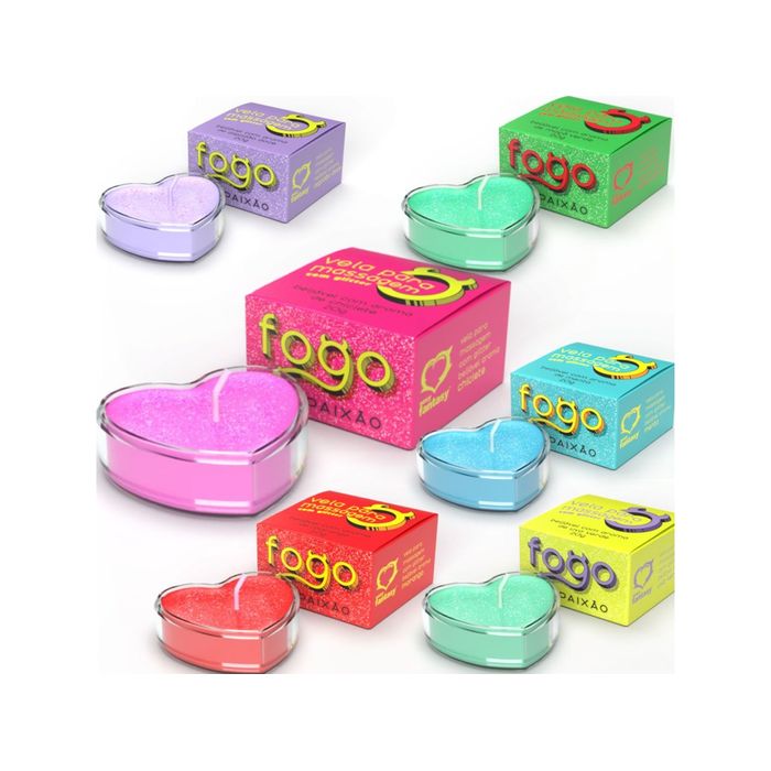 Vela Fogo da Paixão com Glitter 20g0,0