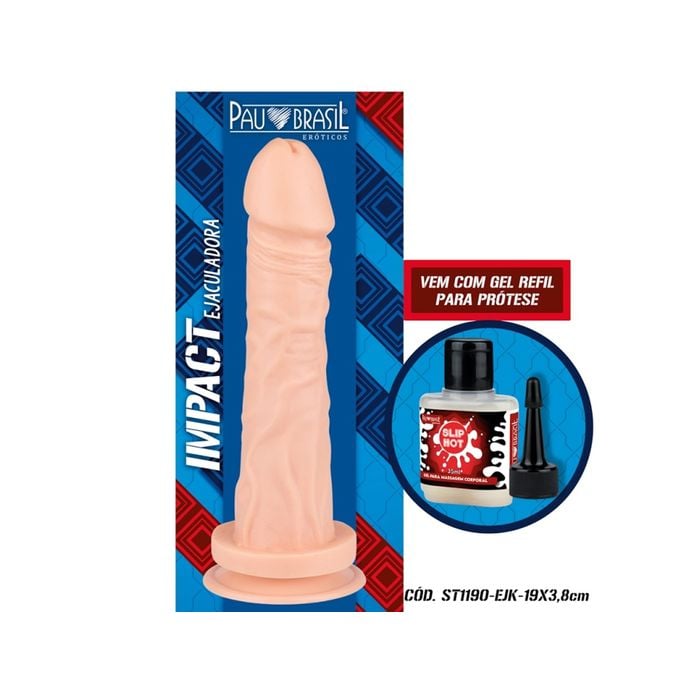 Kit Prótese Ejaculadora com Ventosa e Veia + Slip Hot - 19 x 3,8cm