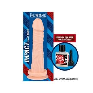 Kit Prótese Ejaculadora com Ventosa e Veia + Slip Hot - 19 x 3,8cm