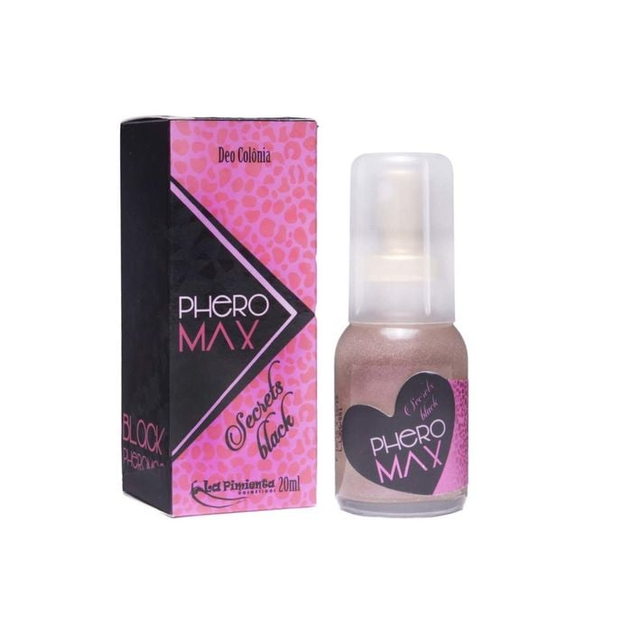 Perfume Afrodisíaco Feminino Phero Max Secrets Black (com brilho) 20ml