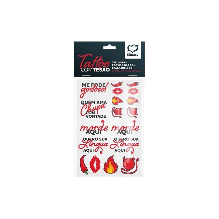Tattoo com Tesão - Tatuagens Provisórias com Fragrância de Baunilha Afrodisíaca