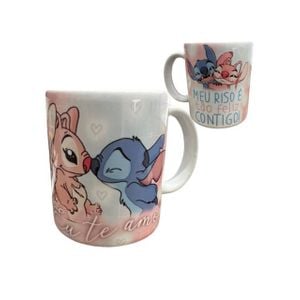 Caneca Romântica Lilo & Stitch (porcelana 325ml)