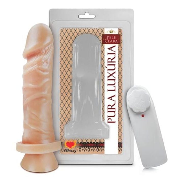 Prótese 15,3 x 4cm com Vibrador Externo e Ventosa (pv017)