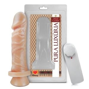 Prótese 15,3 x 4cm com Vibrador Externo e Ventosa (pv017)