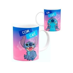 Caneca Com Café / Sem Café Lilo & Stitch (porcelana 325ml)