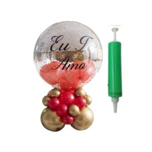 Balão Bubble Personalizado Completo + Bomba Manual de Encher Balão