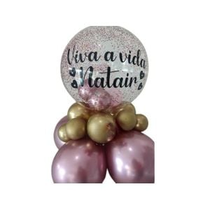 Balão Bubble Personalizado Completo + Bomba Manual de Encher Balão