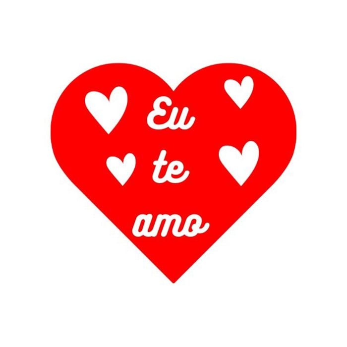 24 Adesivos em Formato de Coração (Eu te amo) 4,5x4,5cm