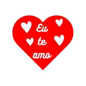 24 Adesivos em Formato de Coração (Eu te amo) 4,5x4,5cm