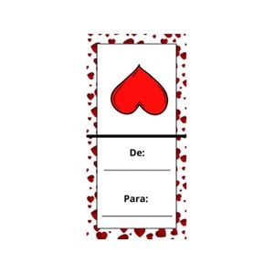 20 Lacre Adesivo Fecha Sacola 3x7cm Coração / De: Para: