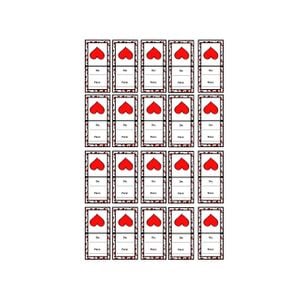 20 Lacre Adesivo Fecha Sacola 3x7cm Coração / De: Para: