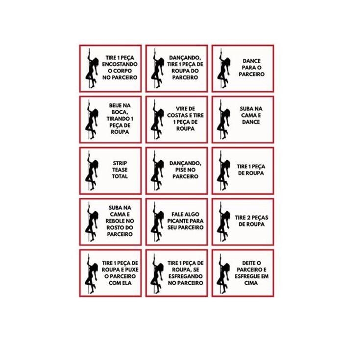 Mini Baralho Strip Tease (15 cartas)