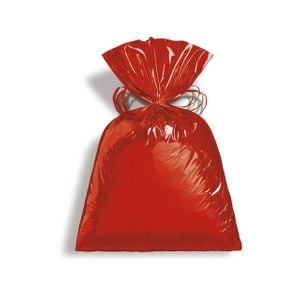 50 Saco Para Presente Metal Liso Vermelho 15x22cm
