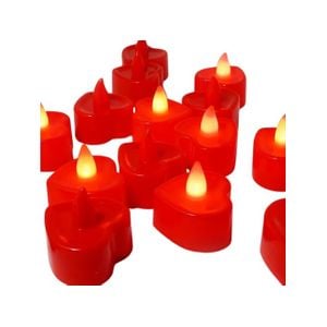 Vela Led em Formato de Coração Vermelho