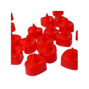 24 Velas Led em Formato de Coração Vermelho