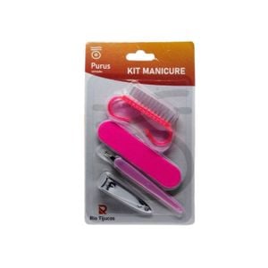 Kit Manicure 4 Peças (Escova, lixa, espátula e cortador de unha)