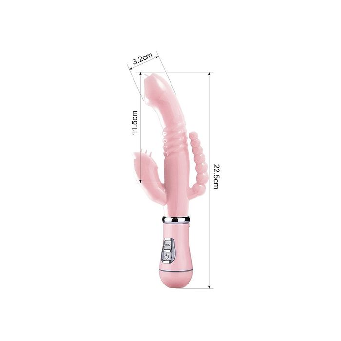 Vibrador de Ponto G, Clitóris e ânus - Jelly - Recarregável - 3 em 1 (12 vibrações)