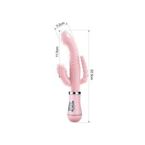 Vibrador de Ponto G, Clitóris e ânus - Jelly - Recarregável - 3 em 1 (12 vibrações)