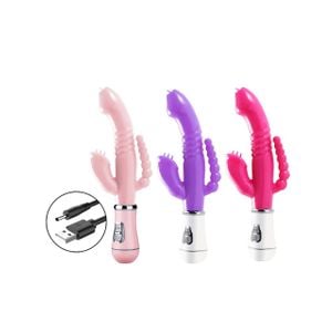 Vibrador de Ponto G, Clitóris e ânus - Jelly - Recarregável - 3 em 1 (12 vibrações)