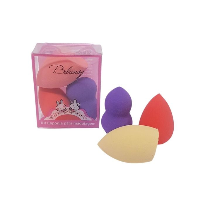 Kit 3 Mini Esponja de Maquiagem