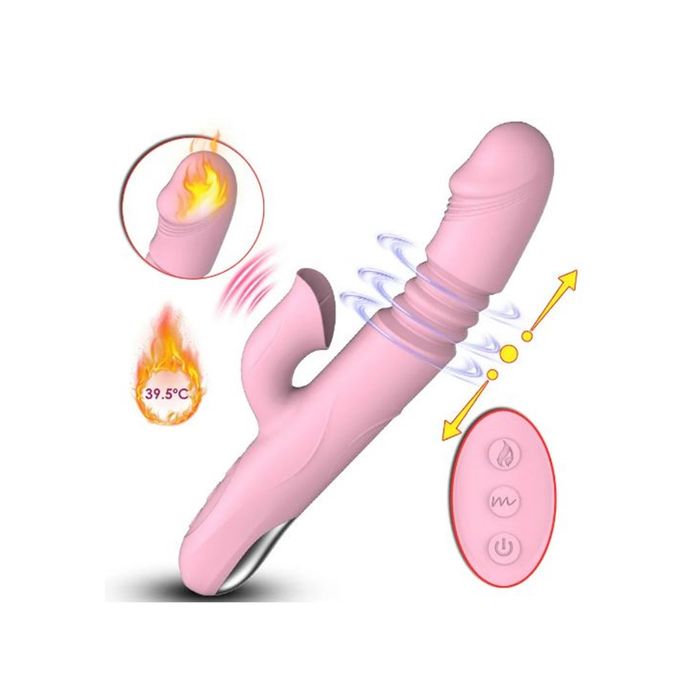 Vibrador Vai e Vem com Estimulador de Clitóris Língua, com Aquecimento