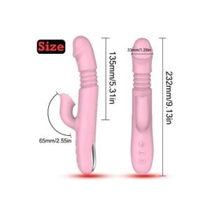 Vibrador Vai e Vem com Estimulador de Clitóris Língua, com Aquecimento