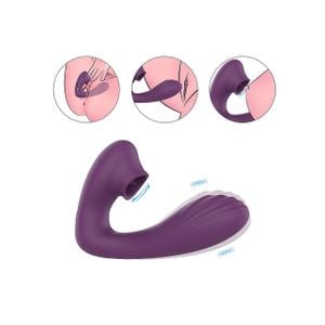 Vibrador de Ponto G e Clitóris com Língua