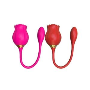 Vibrador Rosa Flor com Pulsação (sucção) de clitóris e Ponto G - Snak
