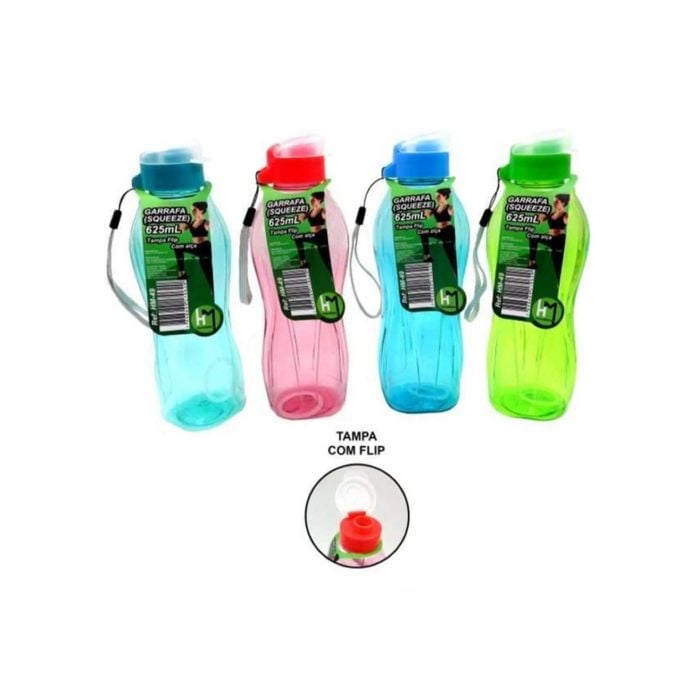 Garrafa Squeeze 625ml com Tampa Flip e Alça