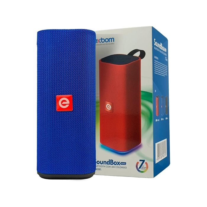 Caixa de Som Bluetooth 3.0 Portátil 10W Entrada USB Micro SD Auxiliar P2 Mic Hands Free