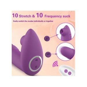 Vibrador Vai e Vem com Sucção com Controle Remoto