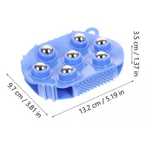 Escova Massageadora Manual com 7 Esferas (2 em 1, Massagem e Banho)