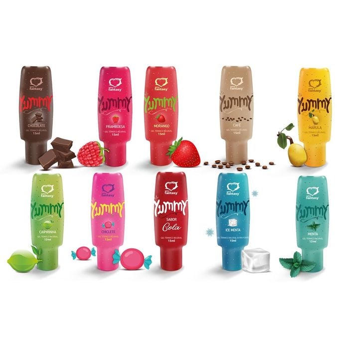 10 Géis Comestíveis Yummy 15 ml