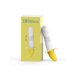 Vibrador Ponto G vai e vem em formato de Banana com 12 modos de vai e vem