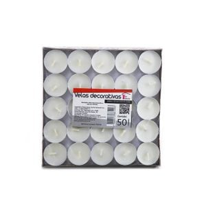 50 Velas Rechaud Decoração Branca 3,5cm