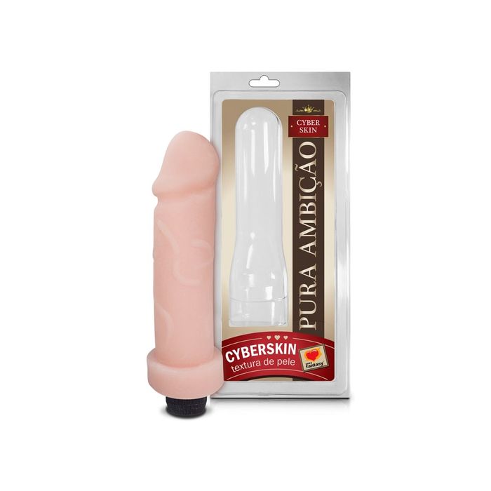 Prótese 18 x 5 cm com Vibrador Interno em Cyber Skin
