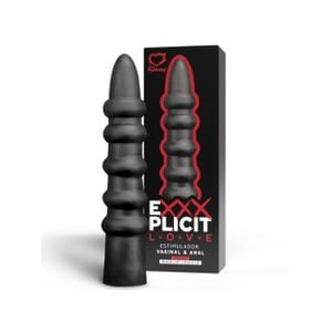Plug Estimulador Exxxplicit Love Black List Maciço - 21x3,5cm Anal e Vaginal