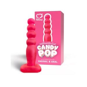 Plug Estimulador Candy Pop Maciço Rosa - 14x2,8cm Anal e Vaginal