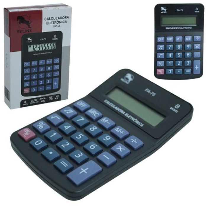 Calculadora de Mesa 8 Dígitos Cinza