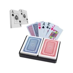 2 Baralho 100% Plástico Prova D'água 108 Cartas Estojo