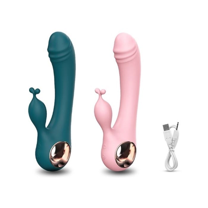 Vibrador Rabbit Recarregável com Estimulador Clitoriano com 10 Modos de Vibração