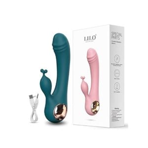 Vibrador Rabbit Recarregável com Estimulador Clitoriano com 10 Modos de Vibração