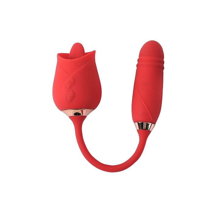 Vibrador em Formato Flor Vai e Vem com Língua 10 Vibrações Recarregável