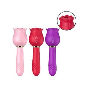 Vibrador de Ponto G e Clitóris com Pulsação - Formato de Rosa