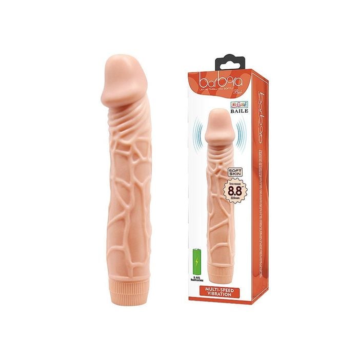 Prótese Realística com Vibro em Silicone 21,5 x 4,0 cm