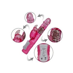 Prótese Jack Rabbit 360º com Carregador USB (Rotativo) 7 Vibrações