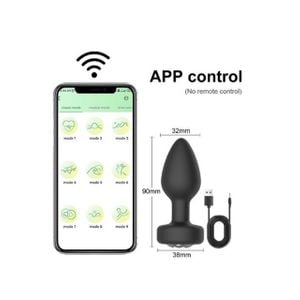 Plug Anal Emborrachado com 10 Modos de Vibração (recarregável) APP