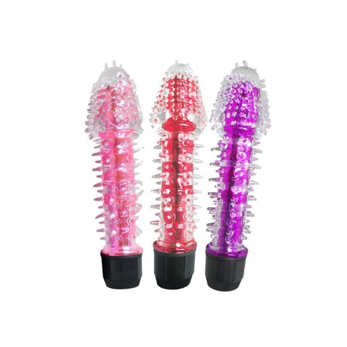 Vibrador Translúcido à Prova d'água com Textura 15cm
